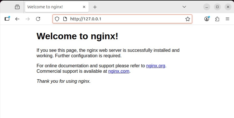 nginx welcome page